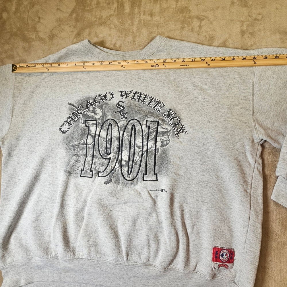 Vintage Chicago White Sox Nutmeg Sweatshirt Mens 2XL Gray MLB 1901 Made in USA - Picture 4 of 14